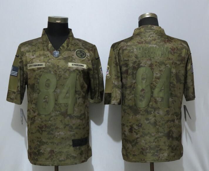 Men Pittsburgh Steelers #84 Brown Nike Camo Salute to Service Limited NFL Jerseys->philadelphia eagles->NFL Jersey